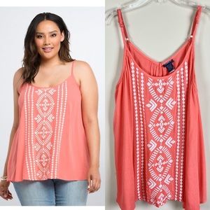 🌸 Torrid Gauze embroidered cami tank top S 0